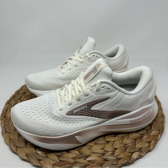 BROOKS Adrenaline GTS 24 Running Shoes Coconut Rose Gold White Size 8 Women's - Picture 4 of 9